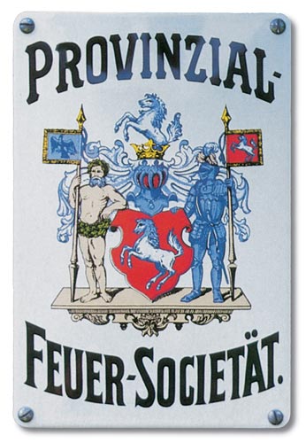 Versicherungsschild der Provinzial-Feuer-Sozietät, 1890-1945