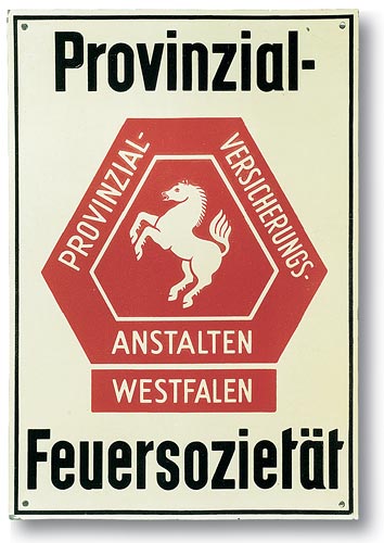 Versicherungsschild der Westfälischen Provinzial 1945-1970