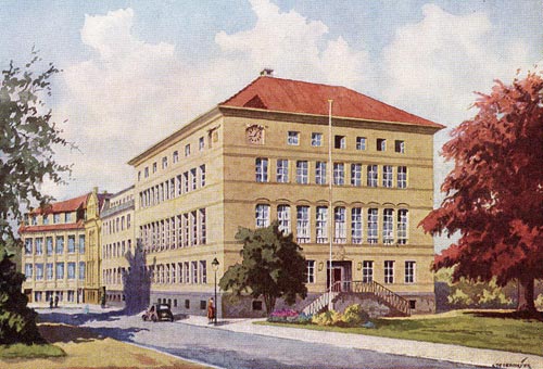 Das Verwaltungsgebäude der Feuer-Sozietät an der Warendorfer Straße, 50er Jahre